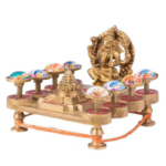 Brass Ashtalakshmi Shree Yantra Chowki for Wealth & Prosperity - Image 2