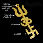Brass Swastik Om Trishul Trishakti Yantra for Main Door Protection - Image 2