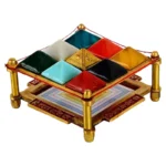 Navgraha Pyramid Yantra Chowki in Brass for Health & Luck