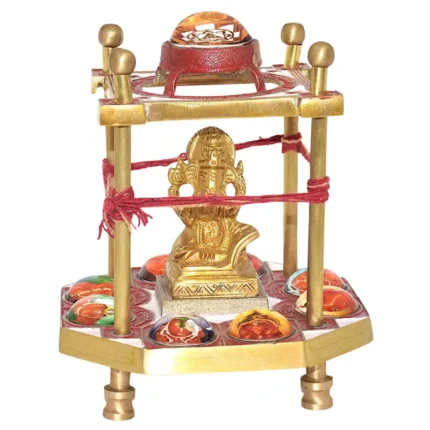 Sri Ashtavinayak Eight Ganesha Yantra Chowki in Brass