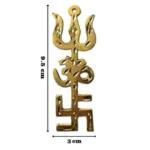 Brass Swastik Om Trishul Trishakti Yantra for Main Door Protection - Image 3